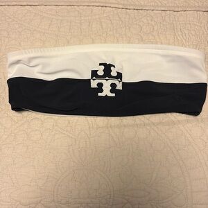 Tory Burch Black and White Bikini Top Size Small